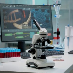 scientific-microscope-laboratory-desk-with-researching-instruments